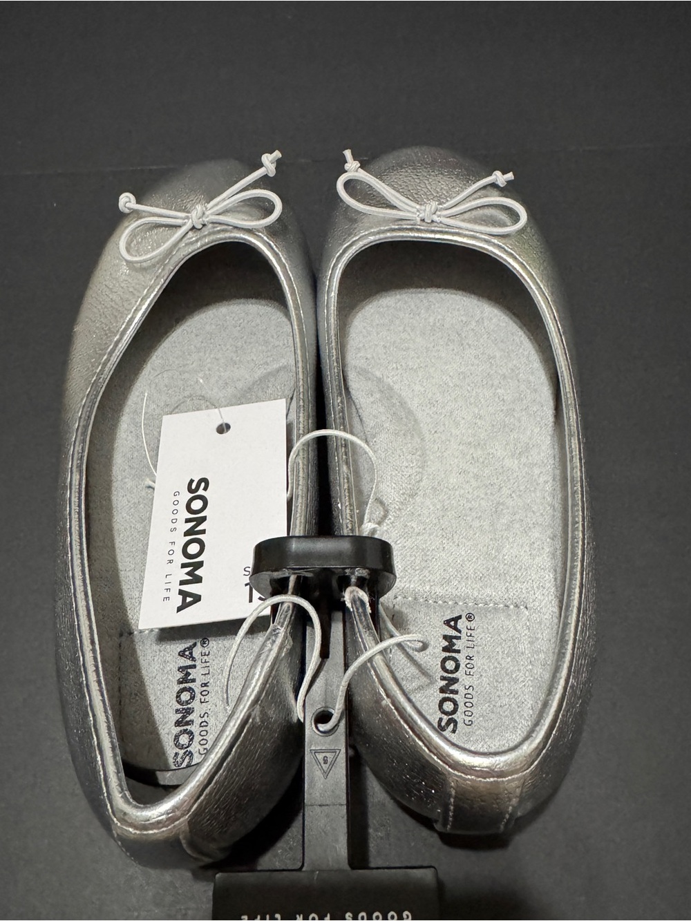 Sonoma Metallic Silver Bow Ballet Flats